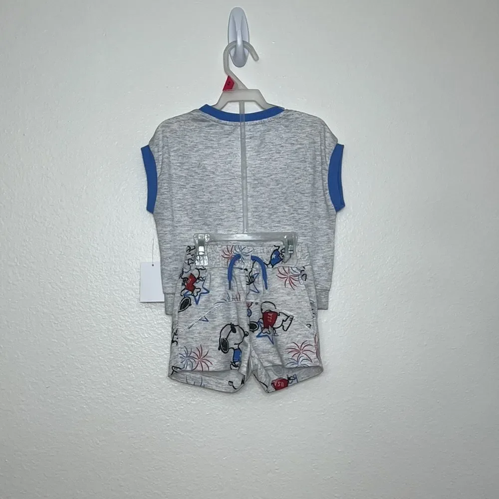 Peanuts Snoopy Toddler Boy Americana T-Shirt and Shorts Set 2T